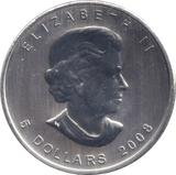2008 1 OZ .999 FINE SILVER 5 DOLLARS CANADA