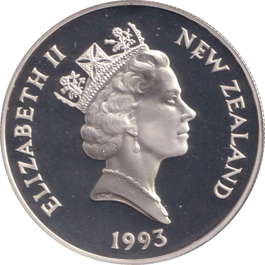1993 SILVER PROOF FIVE DOLLAR NEW ZEALAND