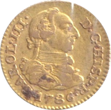 1786 GOLD HALF ESCUDO SPAIN