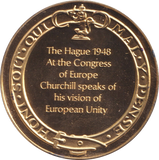 1974 SILVER GOLD PLATED WINSTON CHURCHILL THE HAGUE MEDALLION