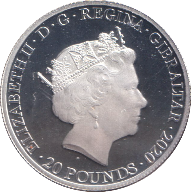 2020 SILVER PROOF 20 POUNDS GIBRALTAR