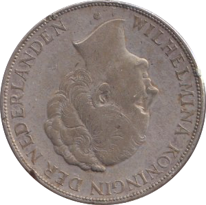 1938 SILVER NETHERLANDS 2 1/2 GULDEN