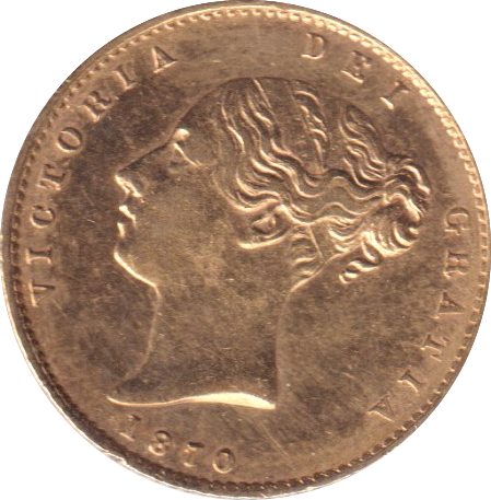 1870 GOLD HALF SOVEREIGN ( GVF )