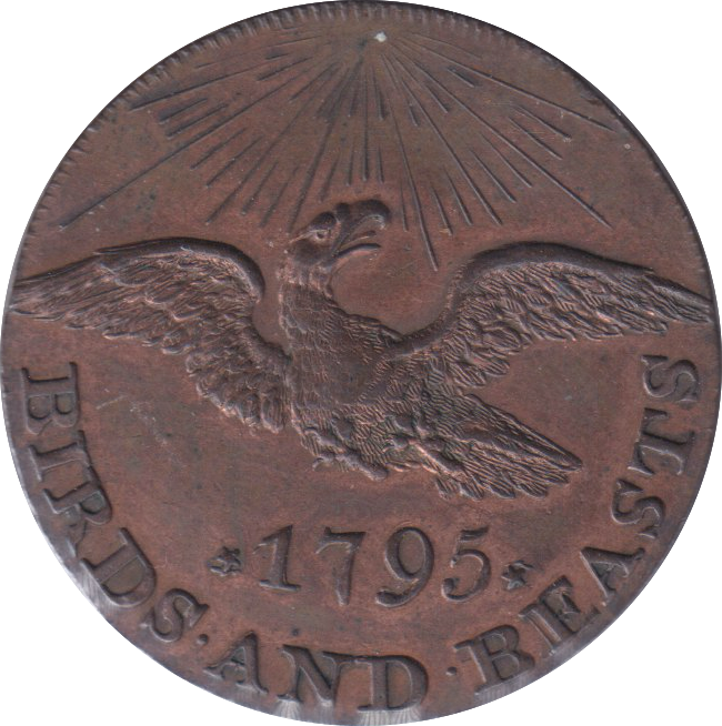 1795 PIDCOCK EXHIBITION HALFPENNY TOKEN