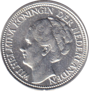 1939 SILVER 25 CENTS NETHERLANDS