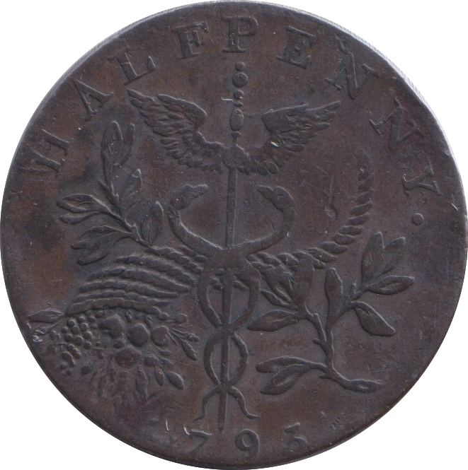 1793 HALFPENNY TOKEN ISSAC NEWTON