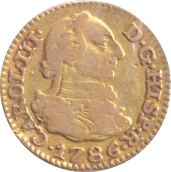 1786 GOLD HALF ESCUDO SPAIN