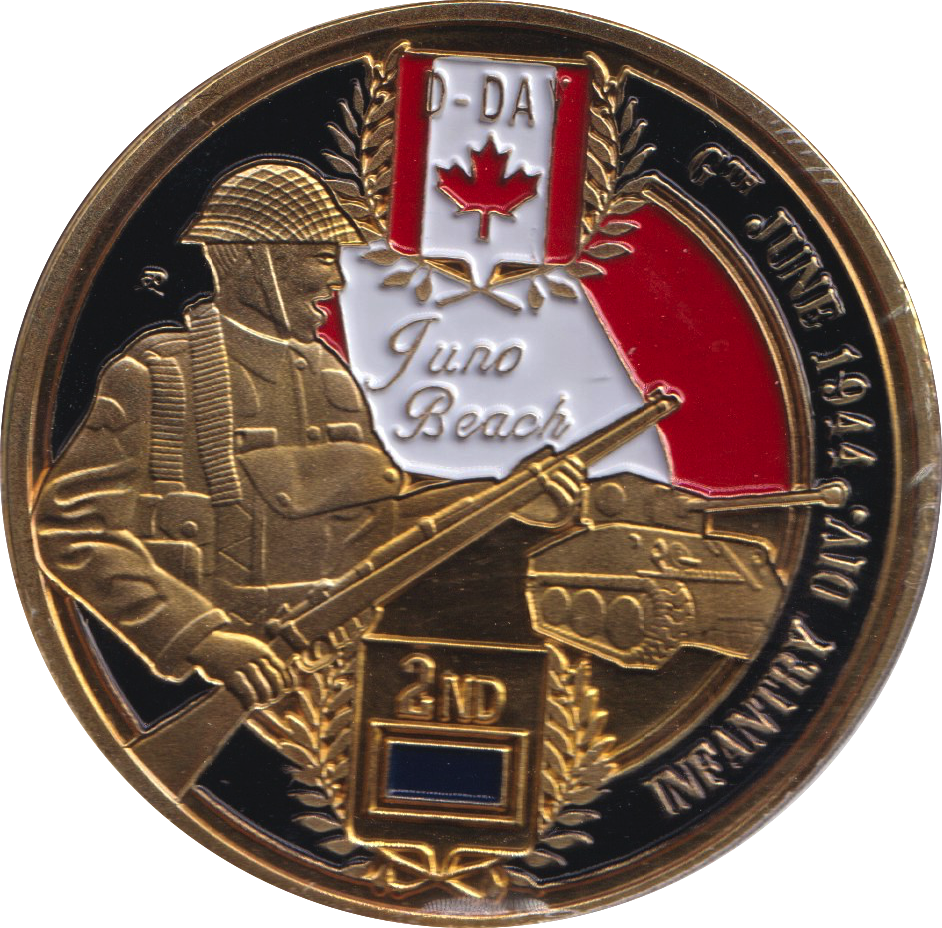 1944 MEDALLION D-DAY ENAMELLED GOLD BEACH BRITISH FORCES