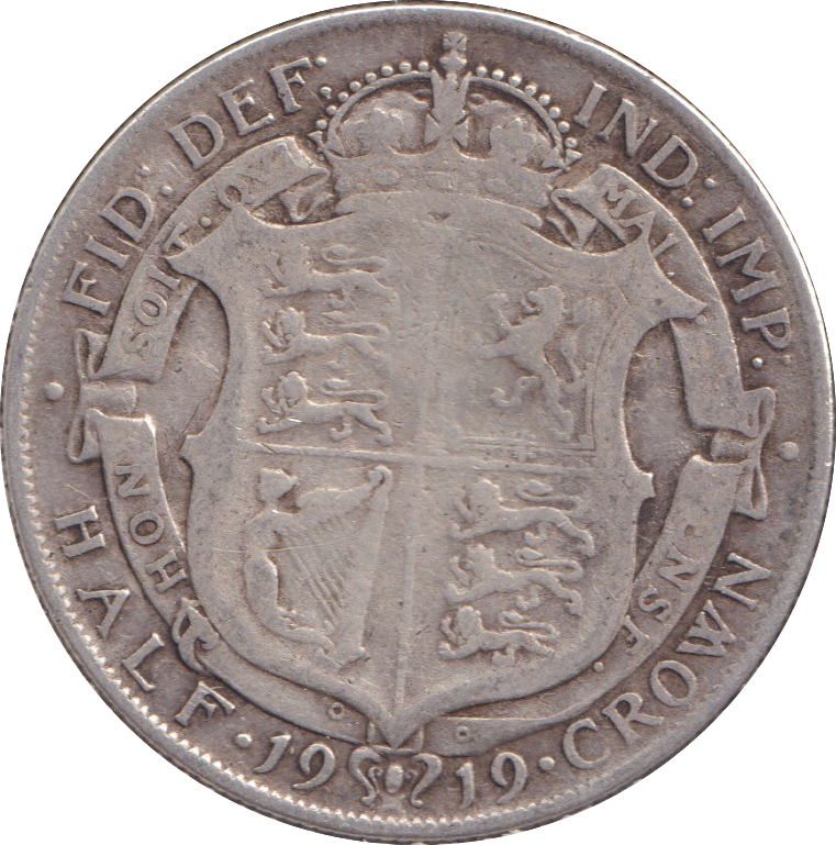 1919 HALFCROWN ( FINE )