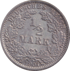 1907 SILVER HALF MARK GERMANY