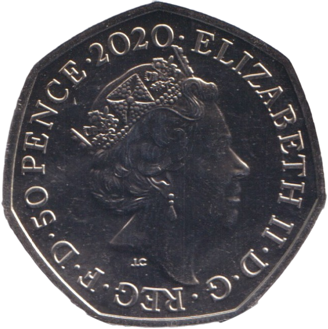 2020 COLOURED WINNIE THE POOH PIGLET 50P BU