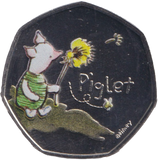 2020 COLOURED WINNIE THE POOH PIGLET 50P BU
