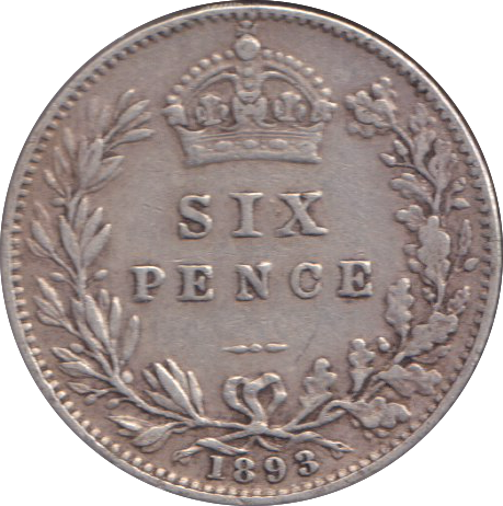 1893 SIXPENCE ( GF )