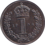 1904 MAUNDY ONE PENNY ( UNC )