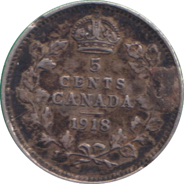 1918 SILVER 15 CENTS CANADA