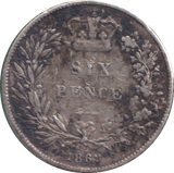 1869 SIX PENCE ( GF )