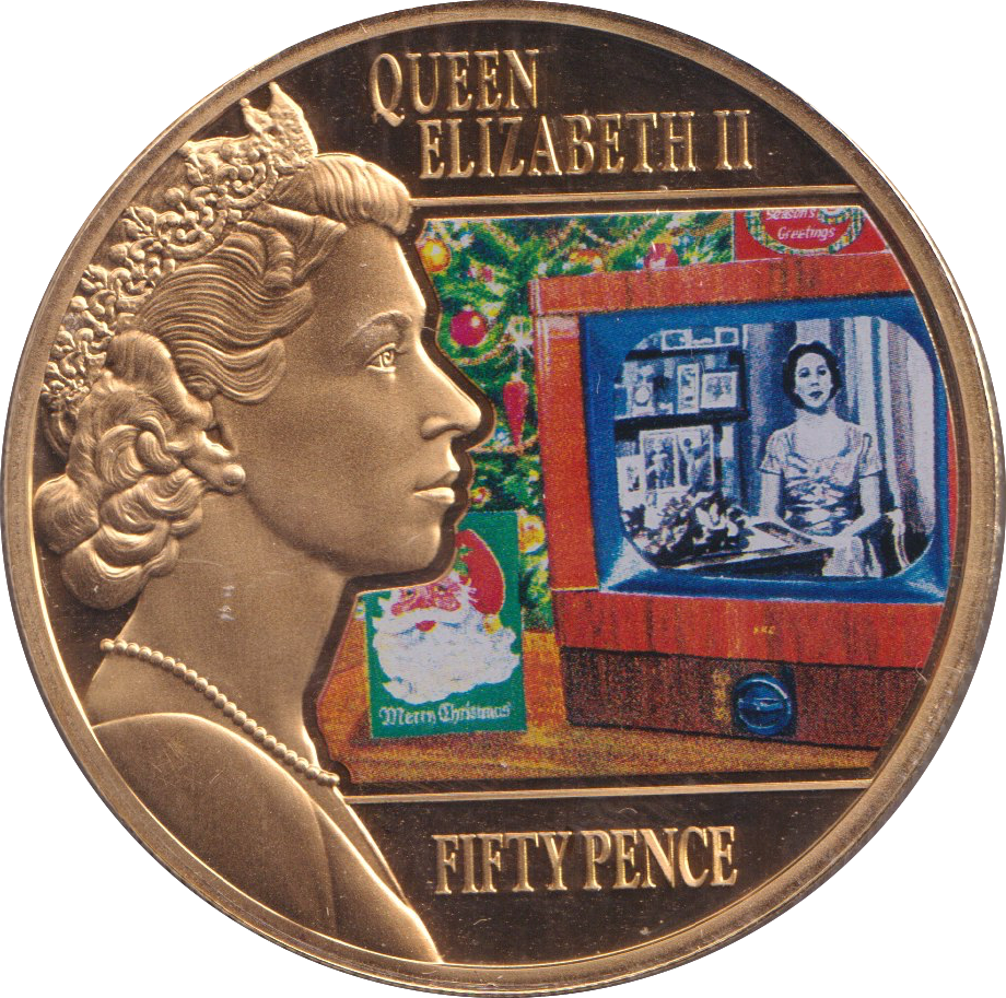 2014 FIFTY PENCE QUEEN'S FIRST TV CHRISTMAS SPEECH GUERNSEY
