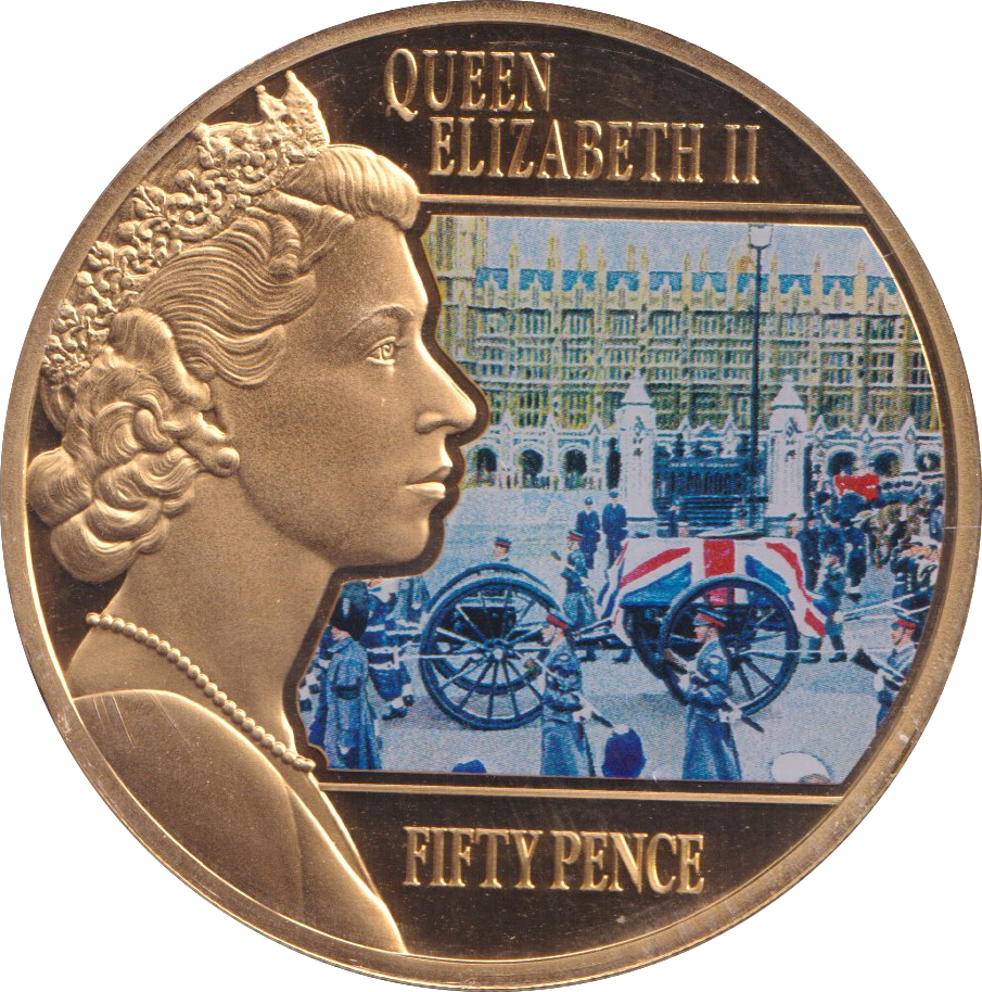 2014 FIFTY PENCE CHURCHILL FUNERAL GUERNSEY