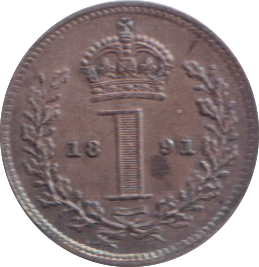 1891 MAUNDY ONE PENNY ( UNC )