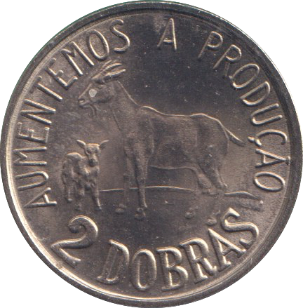 1977 2 DOBRAS SAO TOME PRINCIPE