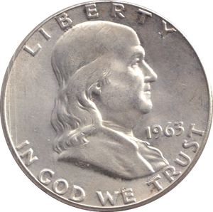 1963 SILVER HALF DOLLAR FRANKLIN USA