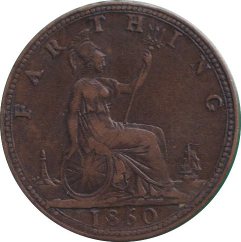1860 FARTHING ( VF )