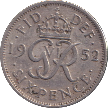 1952 SIX PENCE ( GVF )
