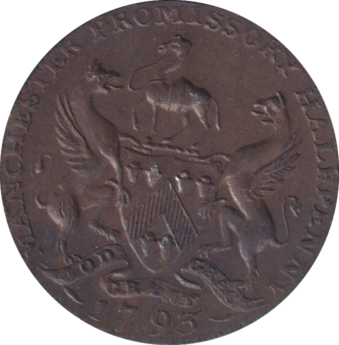 1793 HALFPENNY TOKEN MANCHESTER ARMS