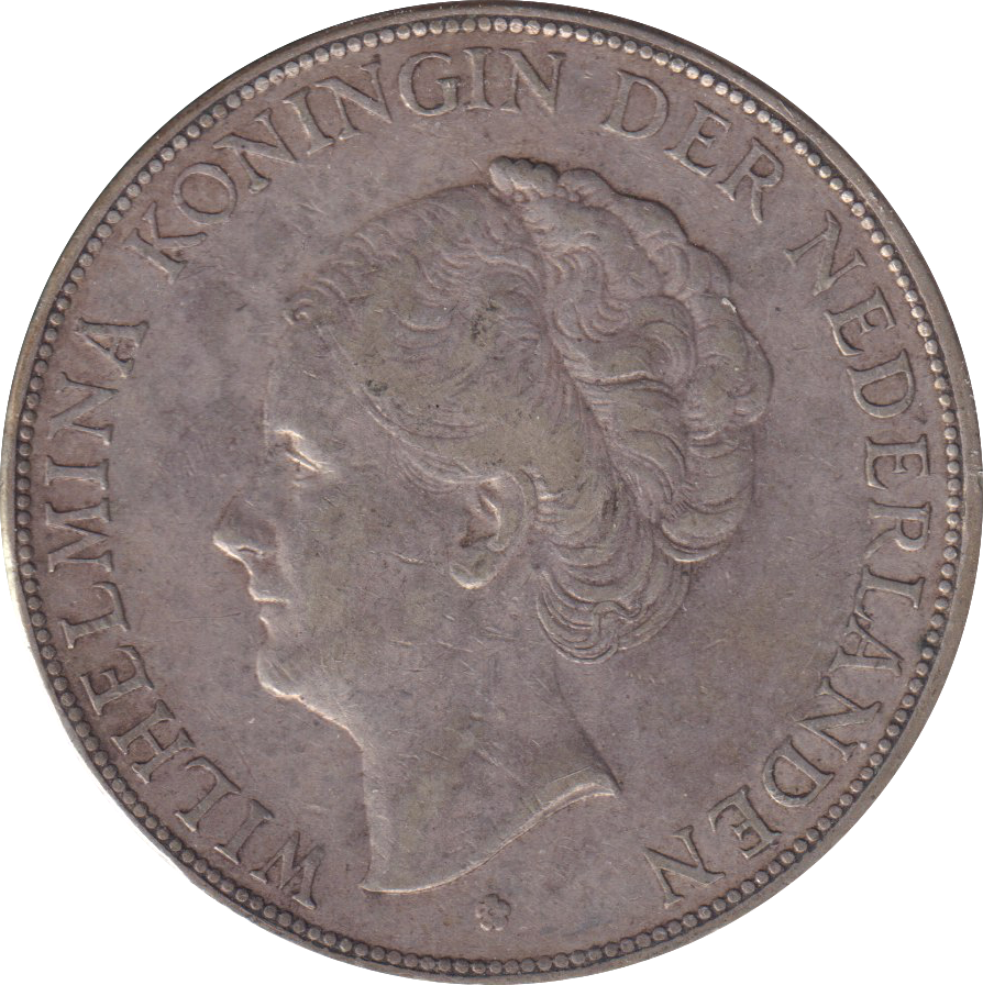 1930 SILVER 2 1/2 GULDEN NETHERLANDS