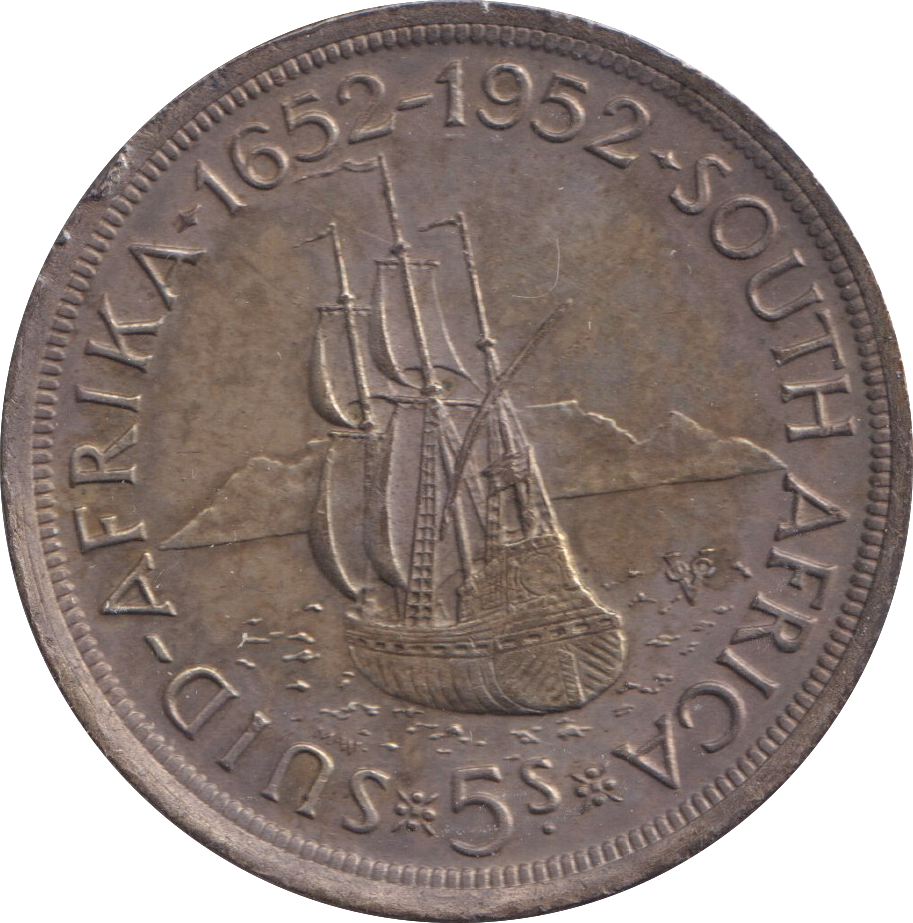 1952 SILVER 5 SHILLINGS SOUTH AFRICA