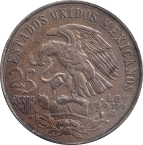 1968 SILVER 25 PESOS MEXICO