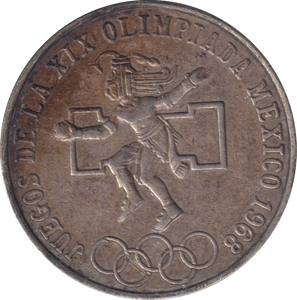 1968 SILVER 25 PESOS MEXICO