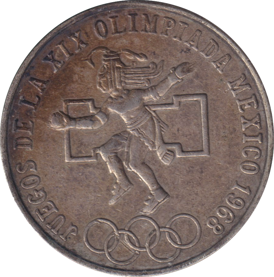 1968 SILVER 25 PESOS MEXICO