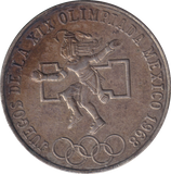1968 SILVER 25 PESOS MEXICO