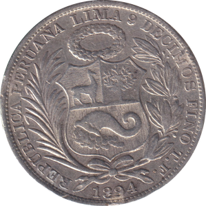 1894 SILVER ONE SOL PERU