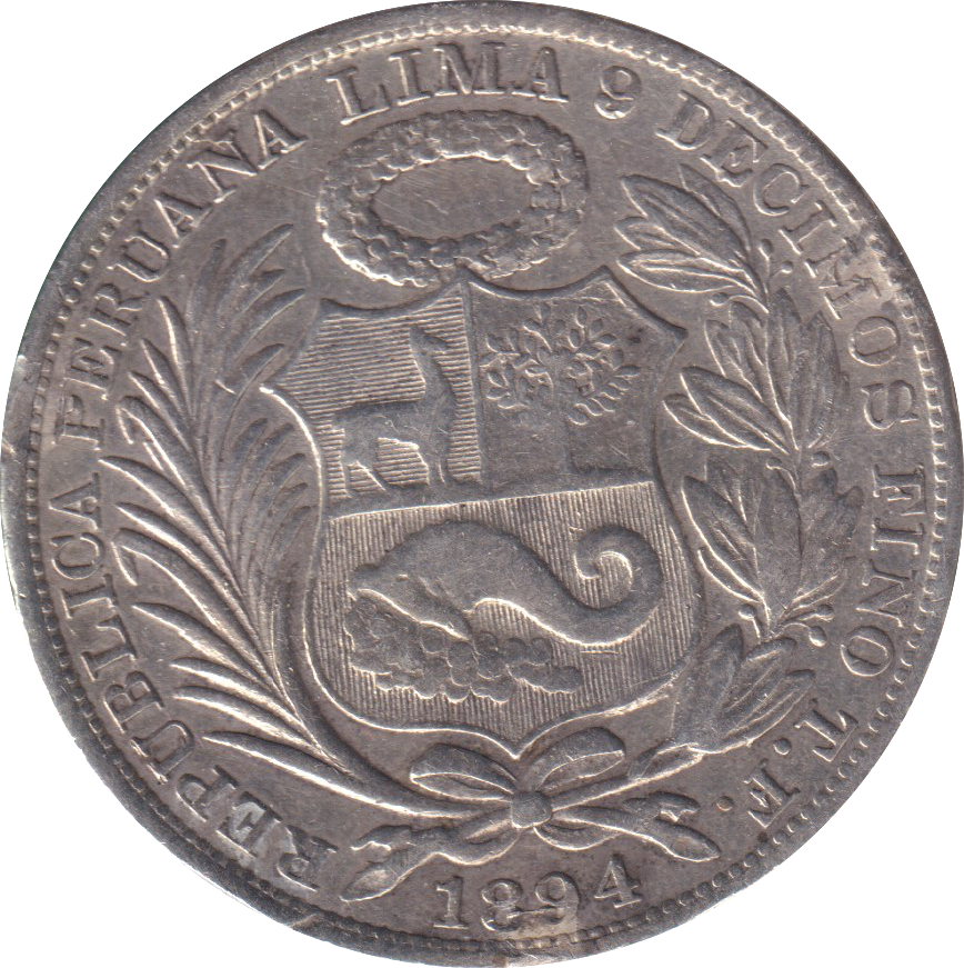 1894 SILVER ONE SOL PERU