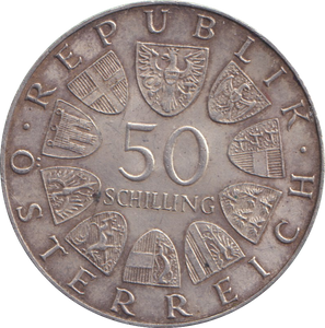 1972 SILVER 50 SCHILLING AUSTRIA