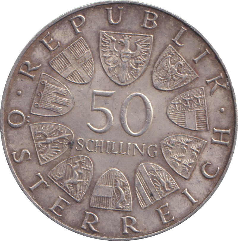 1972 SILVER 50 SCHILLING AUSTRIA