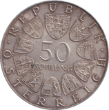 1972 SILVER 50 SCHILLING AUSTRIA