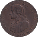 1794 HALFPENNY TOKEN JOHN HOWARD