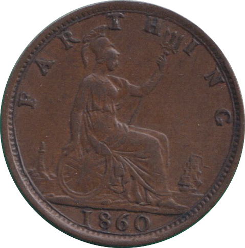 1860 FARTHING ( VF )