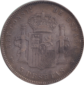 1898 SILVER 5 PESETAS SPAIN
