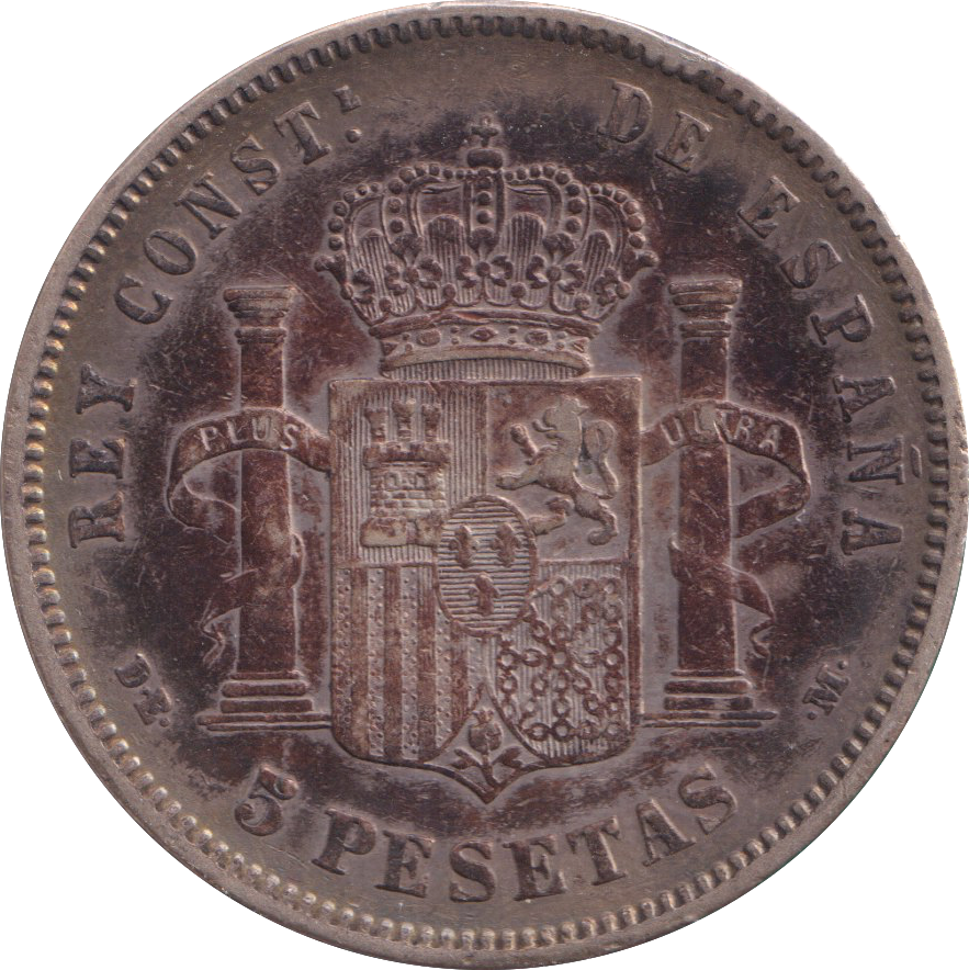 1878 SILVER 5 PESETAS SPAIN