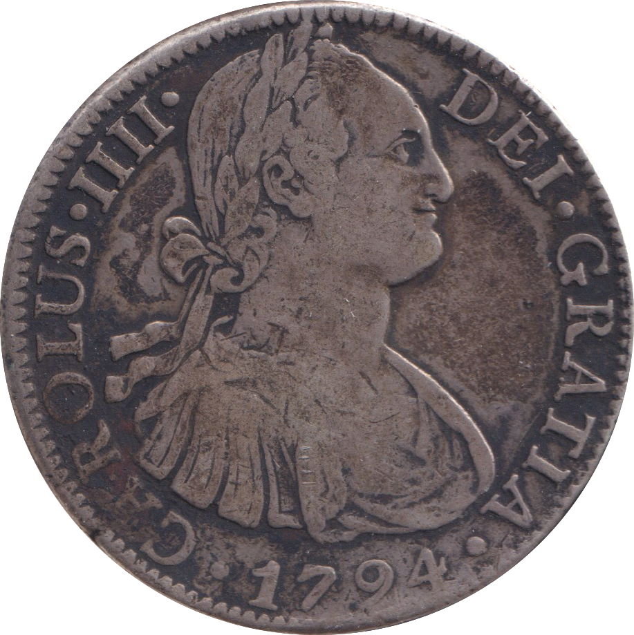 1794 SILVER 8 REALES SPANISH COLONY MEXICO