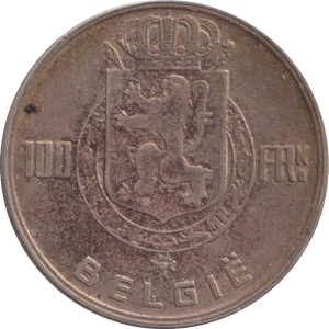 1951 SILVER 100 FRANC BELGIUM