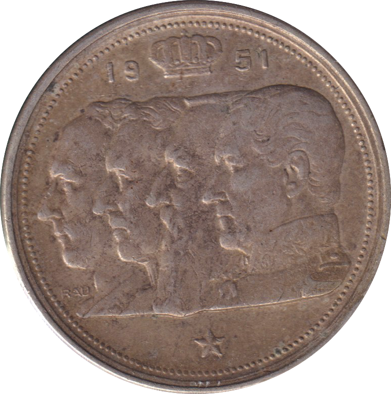 1951 SILVER 100 FRANC BELGIUM