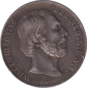 1872 SILVER 2 1/2 GULDEN NETHERLANDS