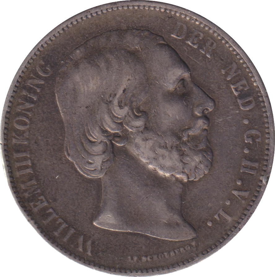 1872 SILVER 2 1/2 GULDEN NETHERLANDS