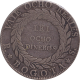 1839 SILVER 8 REALES NUEVA GRANADA COLOMBIA