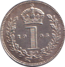 1905 MAUNDY ONE PENNY ( UNC )